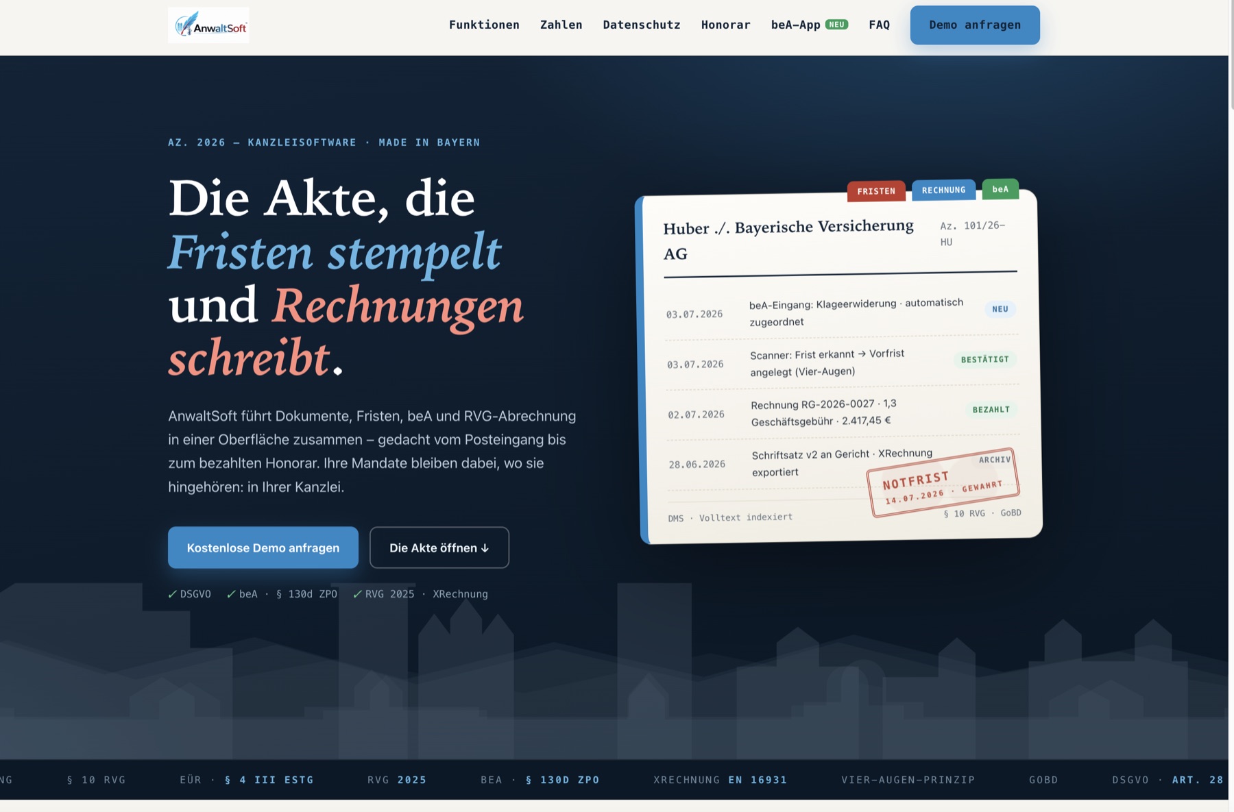 Screenshot anwaltsoft.de