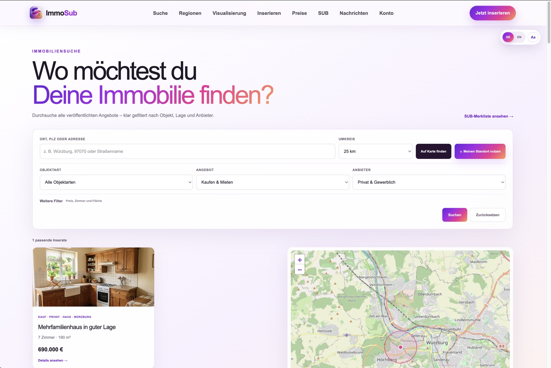 Screenshot immosub.com